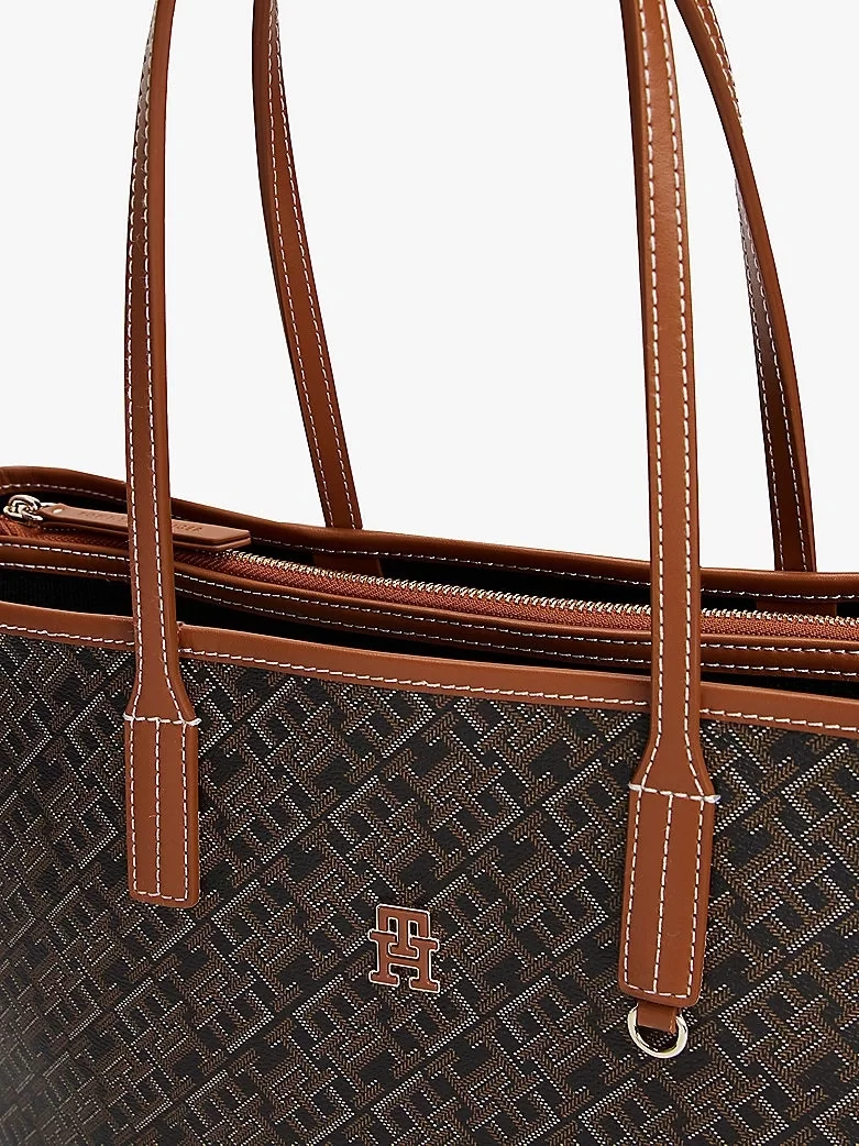Tommy Hilfiger TH MONOPLAY LEATHER TOTE Kadın  Omuz Çantası AW0AW17416BDS