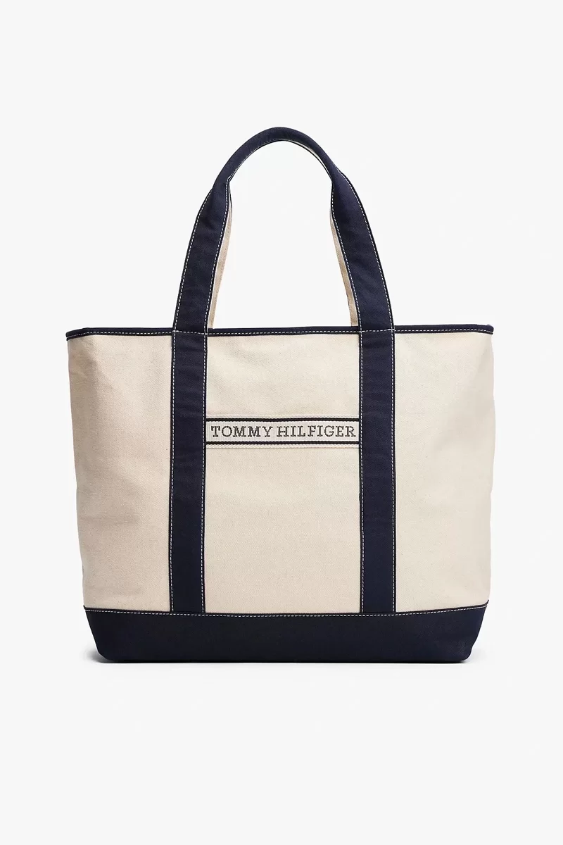 Tommy Hilfiger Kadın Tuval Plaj Tote Çantası