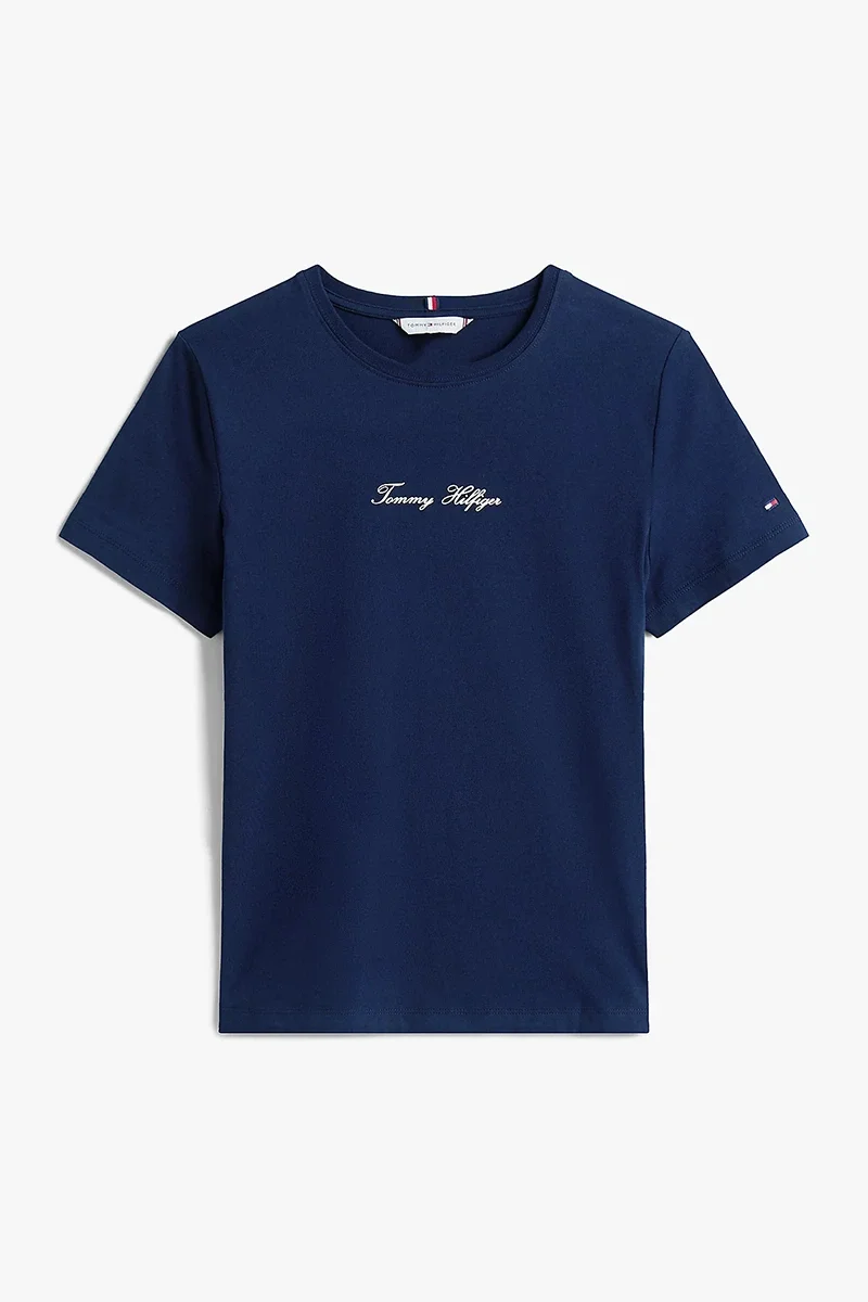 Tommy Hilfiger Klasik Yazı Baskılı Normal Kesim Kısa Kollu Kadın T-shirt WW0WW47460C1G