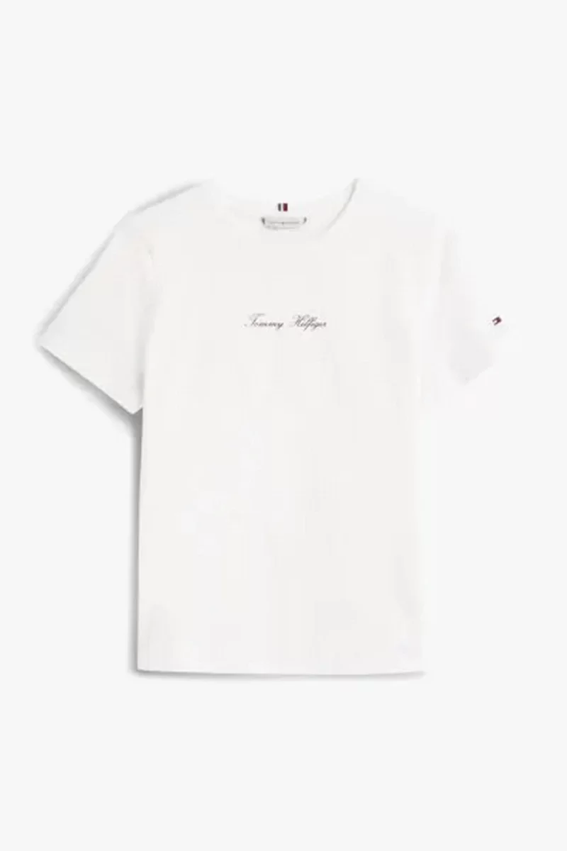 Tommy Hilfiger Klasik Yazı Baskılı Normal Kesim Kısa Kollu Kadın T-shirt WW0WW47460YBL