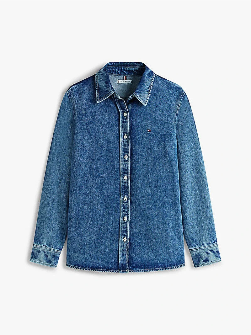 Tommy Hilfiger Lana Normal Kesim Denim Kadın Gömlek WW0WW472191A5