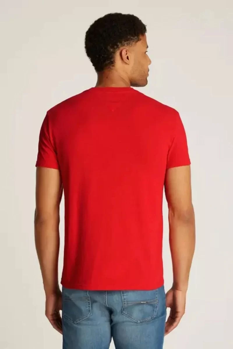 Tommy Hilfiger Logolu Erkek Kırmızı Slim Fit T-Shirt