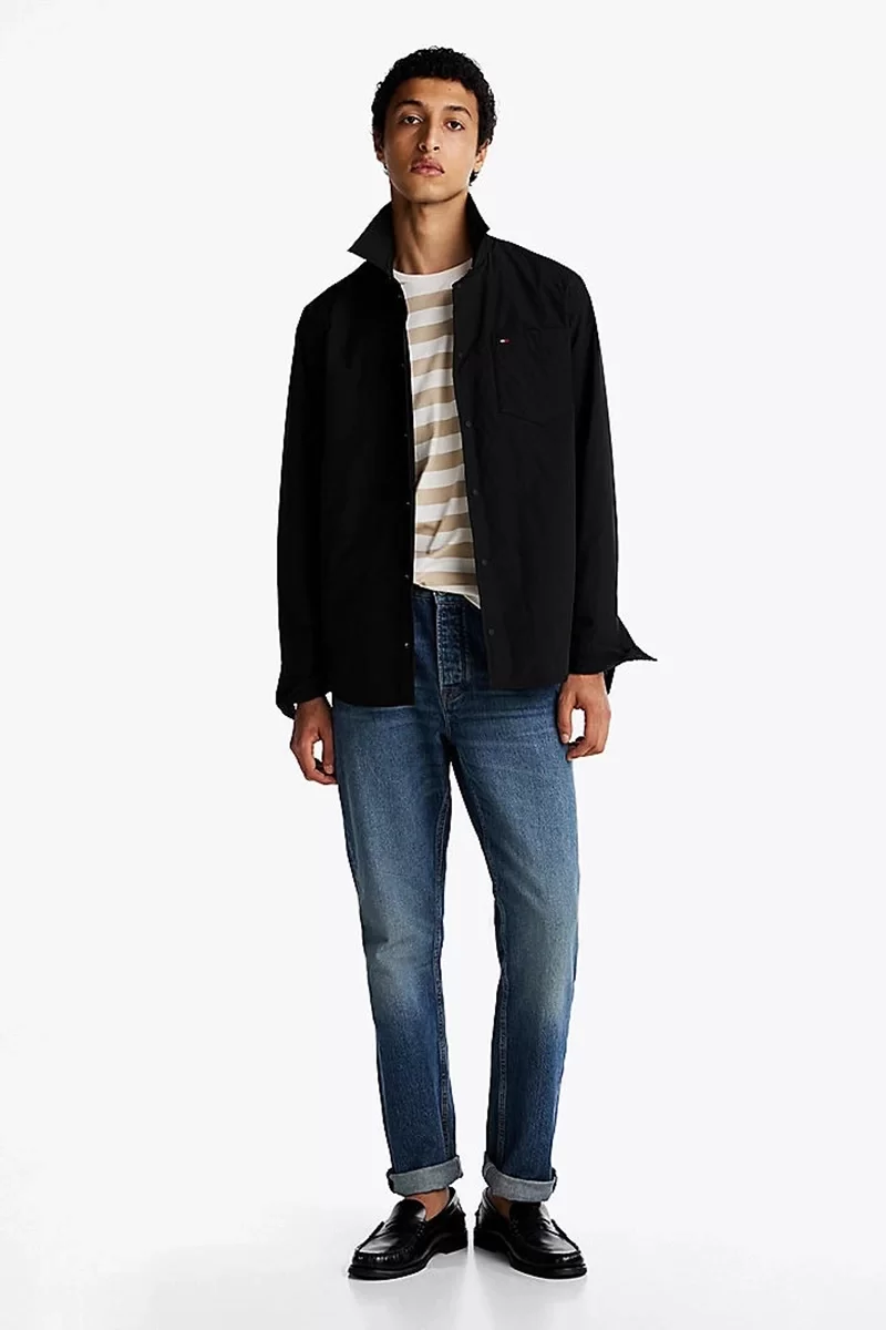 Tommy Hilfiger LW PACKABLE SHIRT JACKET Erkek Siyah Ceket MW0MW37629BDS