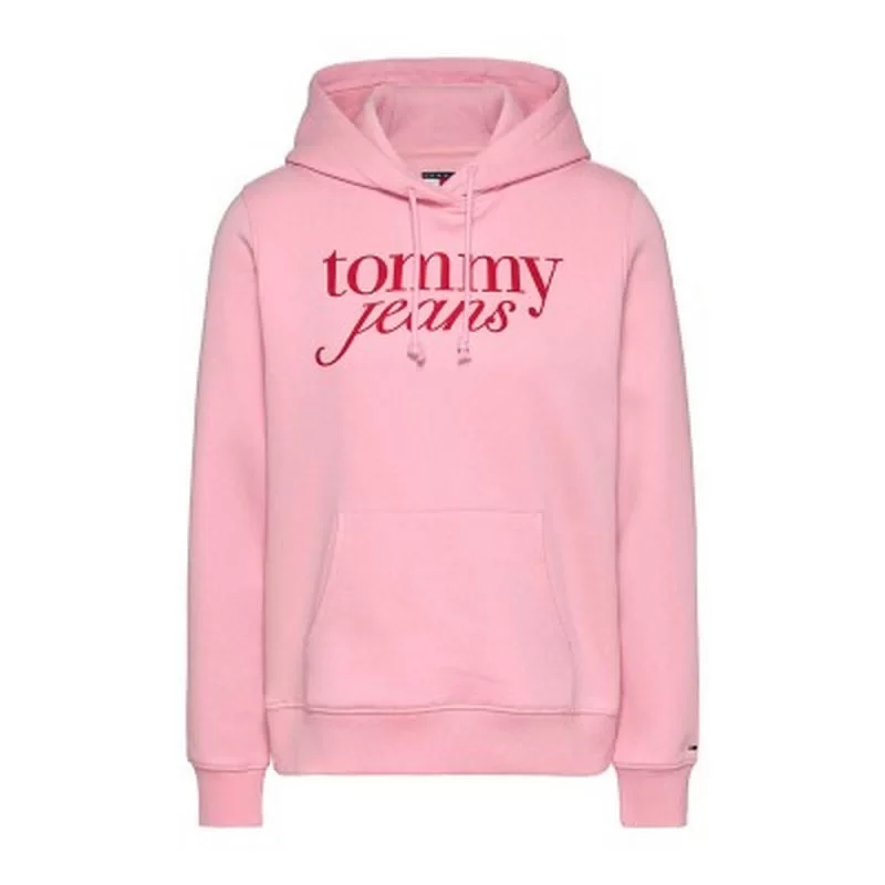 Tommy Jeans Kadın  Örme Logolu Pembe Sweatshirt