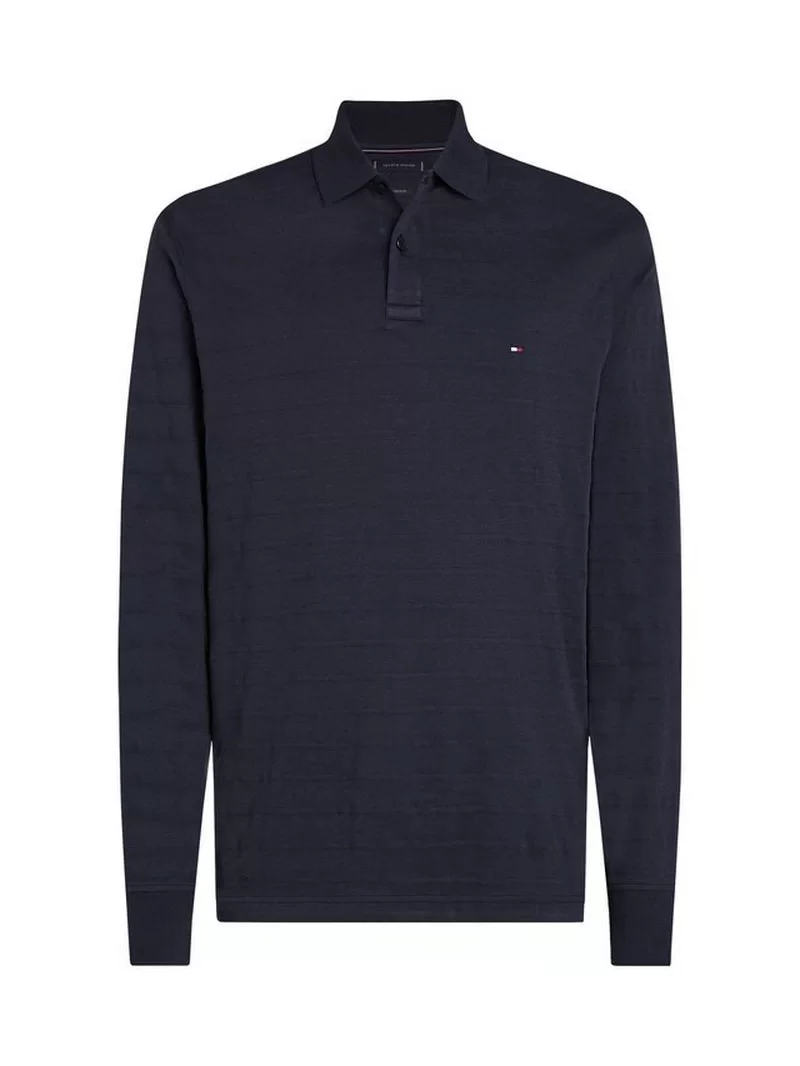 Tommy Hilfiger JACQUARD STRIPE LS REG POLO Erkek mavi Kazak MW0MW39022DW4