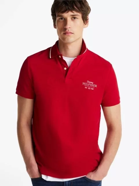 Tommy Hilfiger LEFT CHEST GRAPHIC REG POLO Erkek  T-shirt MW0MW37519XLD