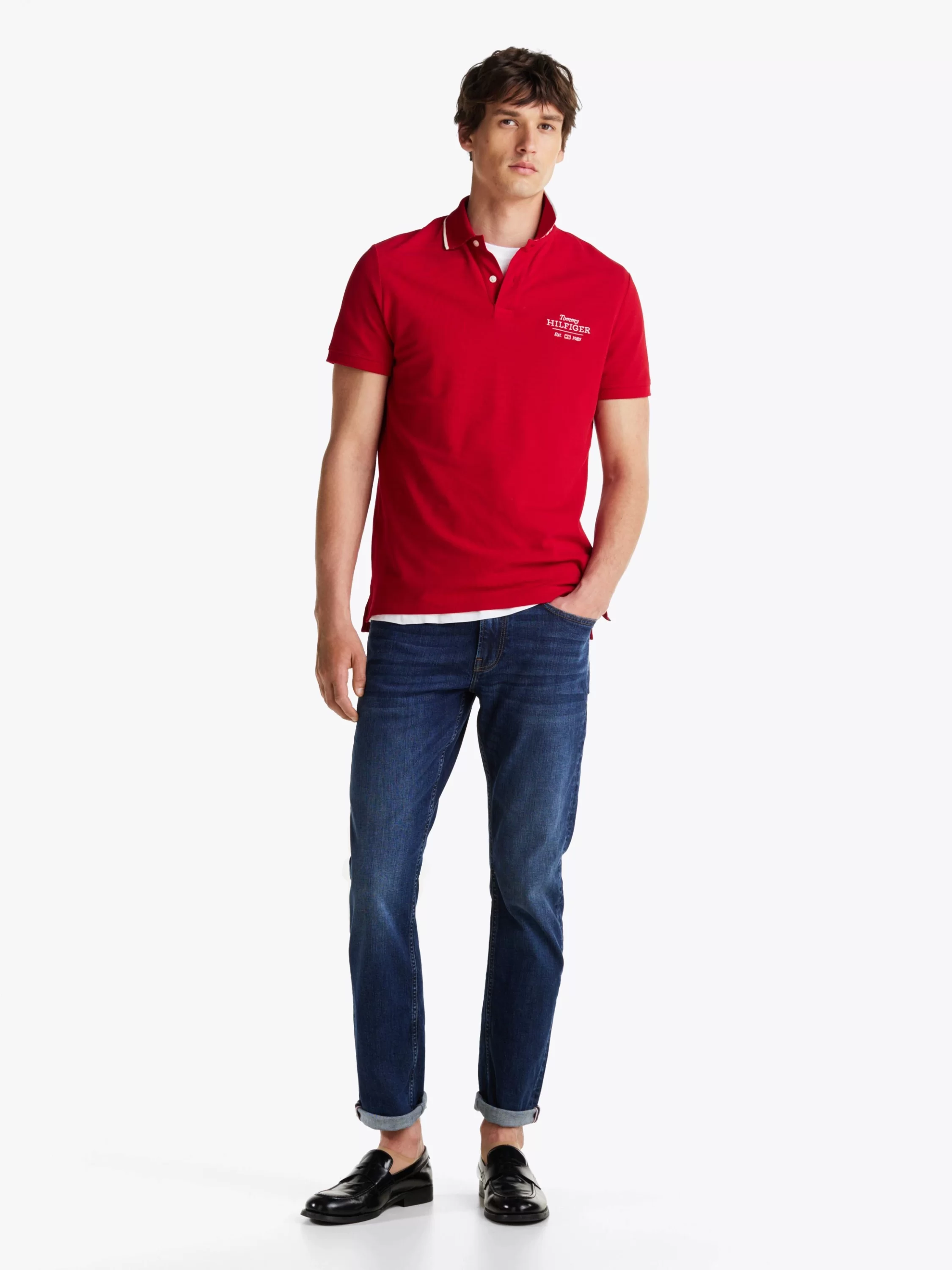 Tommy Hilfiger LEFT CHEST GRAPHIC REG POLO Erkek  T-shirt MW0MW37519XLD