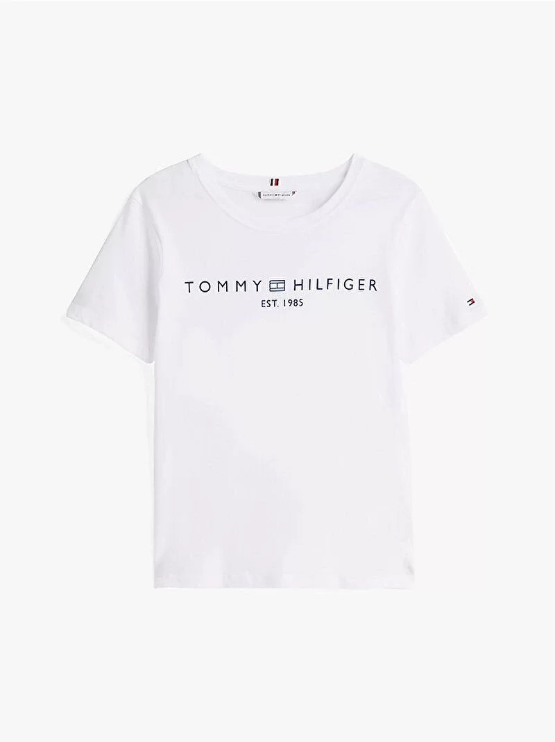 Tommy Hilfiger REG CORP LOGO C-NK SS Kadın Beyaz Badi WW0WW40276YCF
