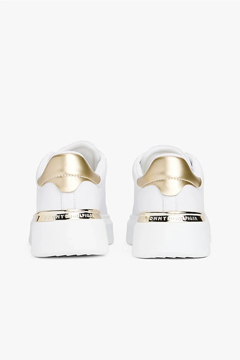 Tommy Hilfiger Şık Altın Rengi Platform Kadın Sneaker FW0FW08817YBR
