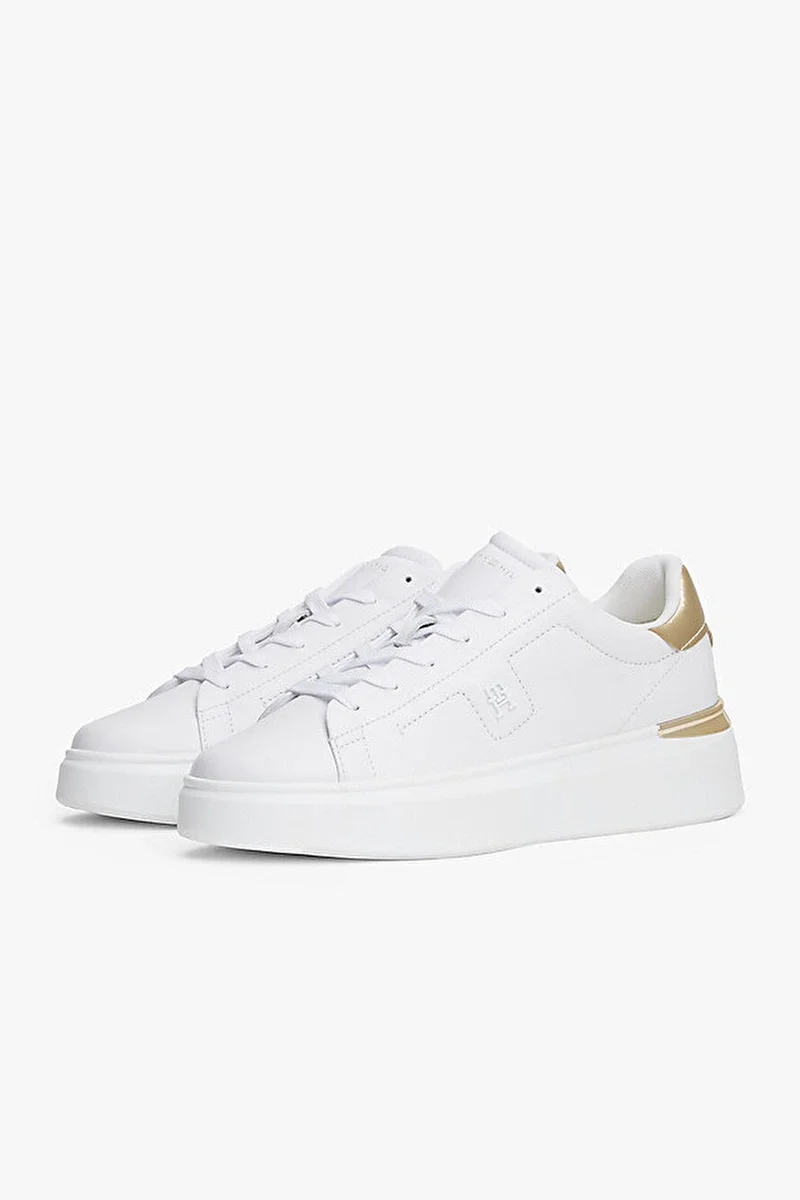 Tommy Hilfiger Şık Altın Rengi Platform Kadın Sneaker FW0FW08817YBR