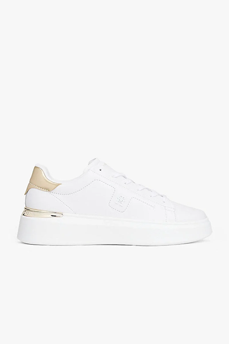 Tommy Hilfiger Şık Altın Rengi Platform Kadın Sneaker FW0FW08817YBR