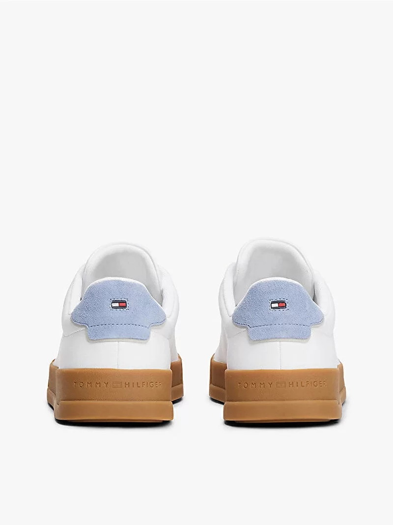 Tommy Hilfiger TH COURT LTH DETAIL ESS Erkek Beyaz Sneaker FM0FM0536705O