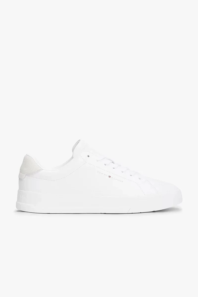 Tommy Hilfiger TH COURT LTH DETAIL ESS Erkek Beyaz Sneaker FM0FM05367YBS