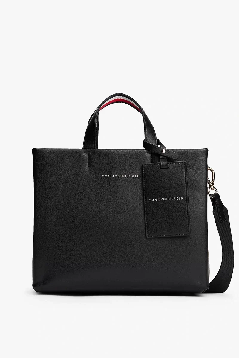 Tommy Hilfiger TH ESTABLISHED MED SHOPPER Kadın Siyah Çanta AW0AW17508BDS