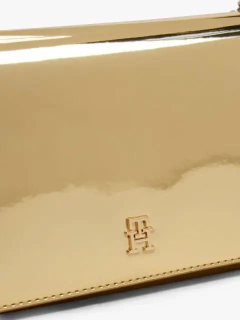 Tommy Hilfiger TH Icon Metalik Zincirli Kapaklı Kadın Gold Cüzdan AW0AW179590HS