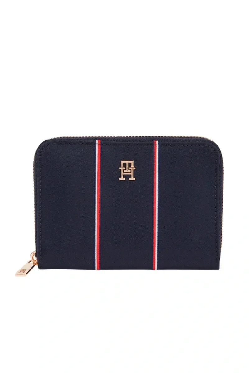 Tommy Hilfiger TH Icon Orta Boy Fermuarlı Naylon Kurumsal Kadın Cüzdan AW0AW179530GY