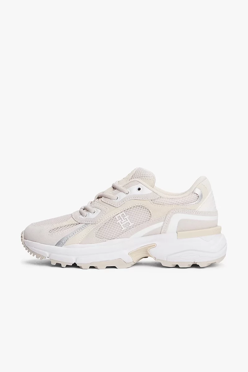 Tommy Hilfiger TH Modern Sağlam Tabanlı Runner Kadın  Beyaz Sneaker FW0FW086920F6