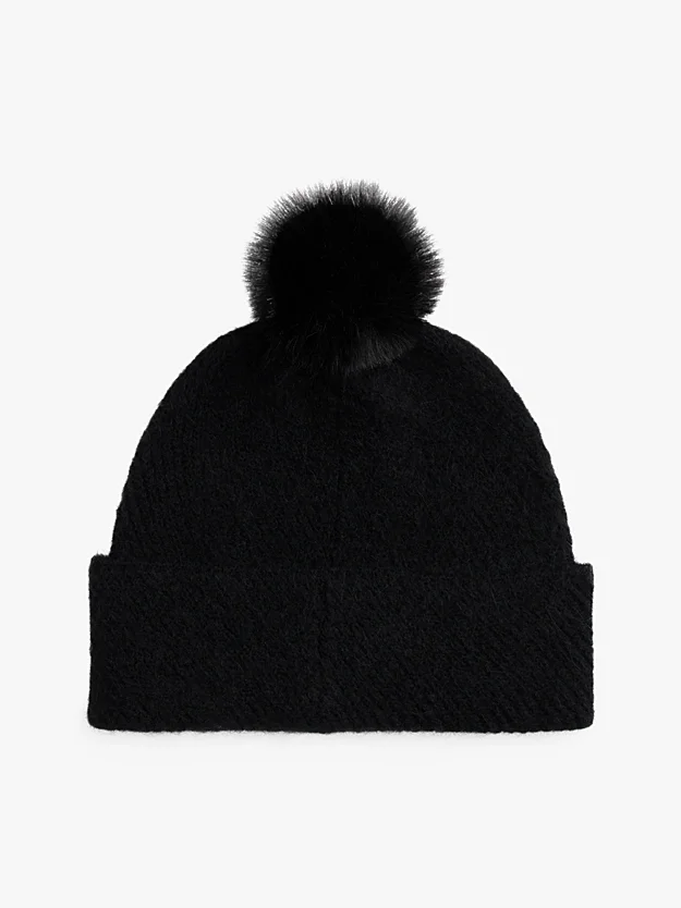 Tommy Hilfiger TH Ponponlu Kadın Siyah Bere AW0AW18178BDS