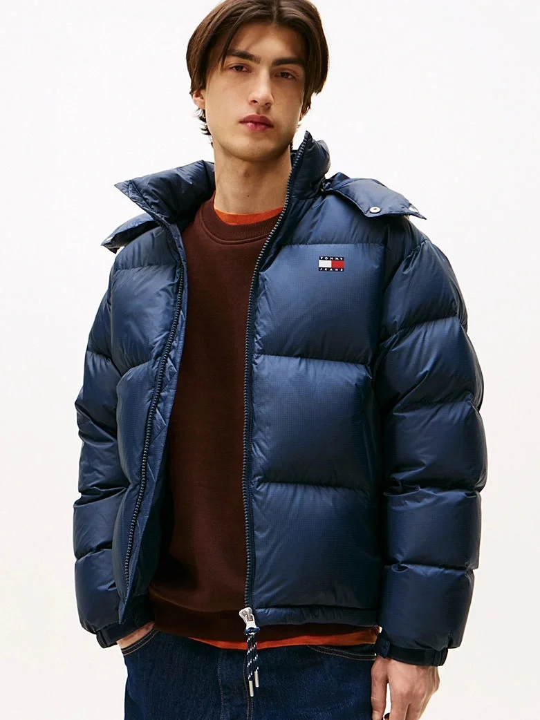 Tommy Hilfiger TJM Alaska Kuş Tüyü Şişme Erkek Mavi Ceket DM0DM22036C1G