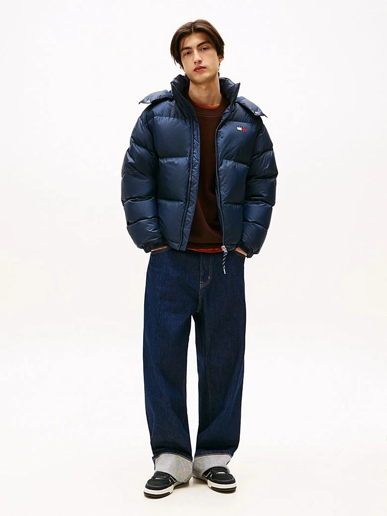Tommy Hilfiger TJM Alaska Kuş Tüyü Şişme Erkek Mavi Ceket DM0DM22036C1G