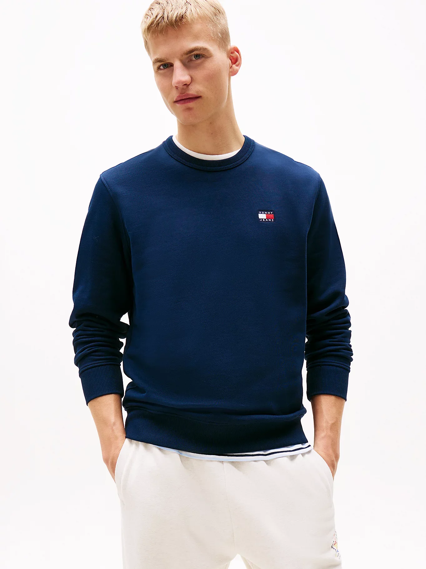 Tommy Hilfiger TJM Armalı Normal Kesim Bisiklet Yaka Erkek Mavi Kazak DM0DM20660C1G