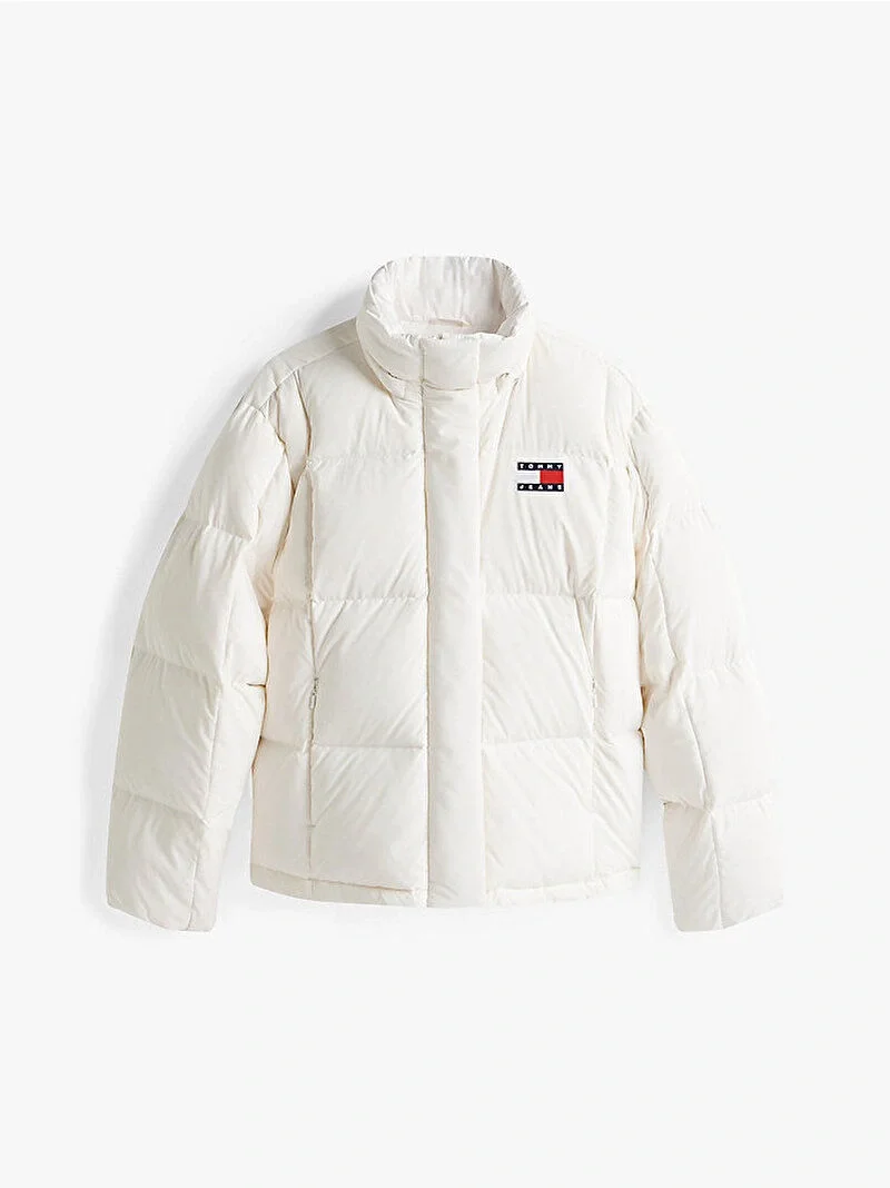 Tommy Hilfiger TJW Alaska Grid Kuş Tüyü Kadın Beyaz Ceket DW0DW21623YBH