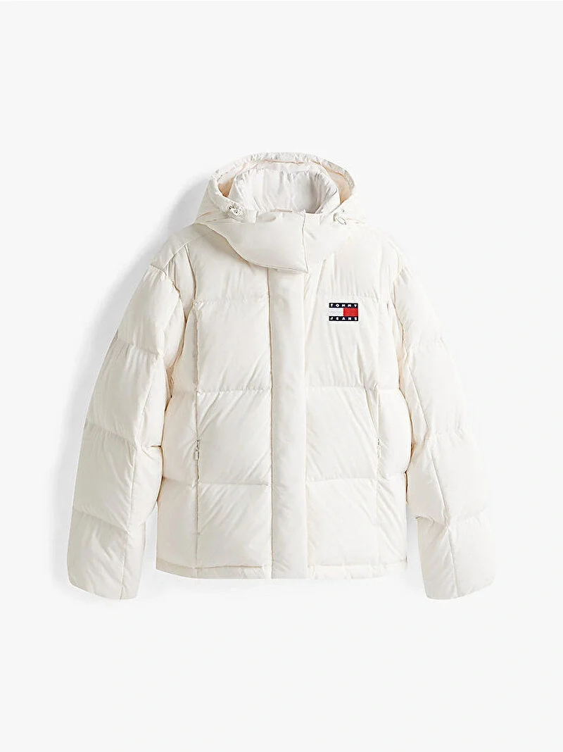 Tommy Hilfiger TJW Alaska Grid Kuş Tüyü Kadın Beyaz Ceket DW0DW21623YBH