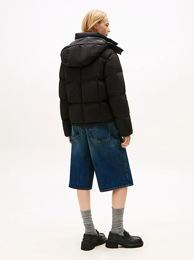 Tommy Hilfiger TJW Alaska Grid Kuş Tüyü Kadın Siyah Ceket DW0DW21623BDS