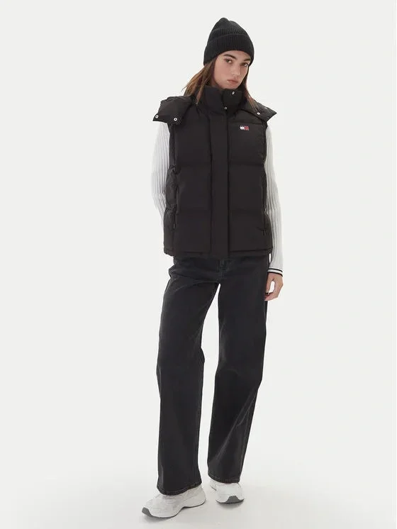 Tommy Hilfiger TJW Alaska Grid Kuş Tüyü Kadın Siyah Yelek DW0DW21627BDS