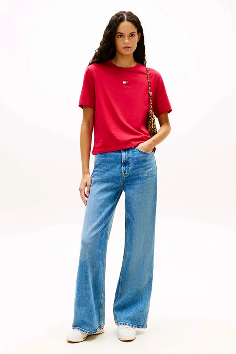 Tommy Hilfiger TJW Armalı Kutu Kesim Kadın Kırmızı T-shirt DW0DW22202XJP