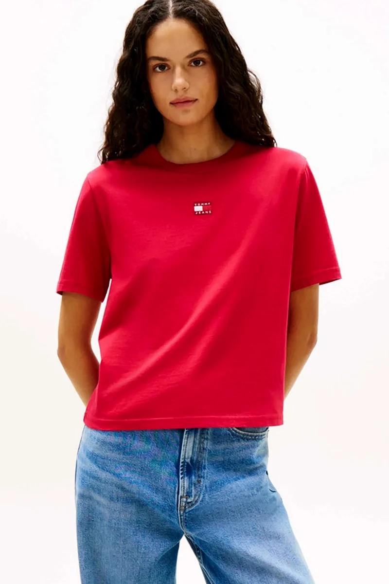 Tommy Hilfiger TJW Armalı Kutu Kesim Kadın Kırmızı T-shirt DW0DW22202XJP