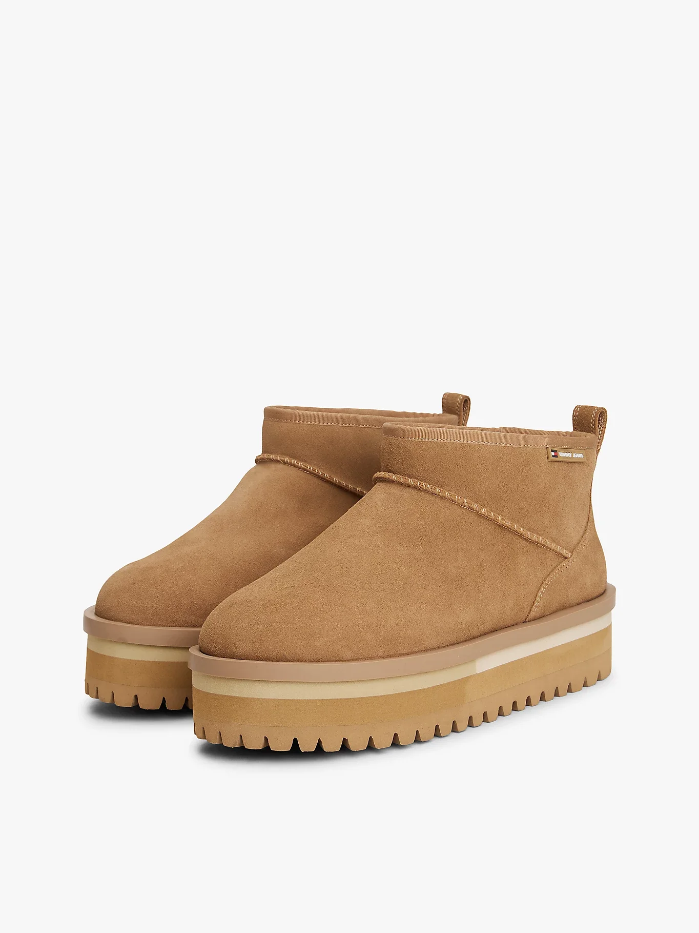 Tommy Hilfiger TJW Düz Platform Süet Kar Kadın Beyaz Bot EN0EN02841RBH