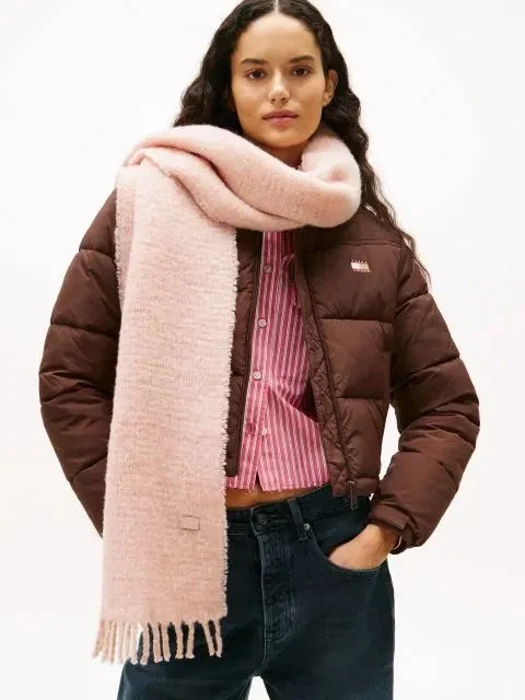 Tommy Hilfiger TJW Heritage Düz Renk Kadın Pembe Eşarp AW0AW17903TIO