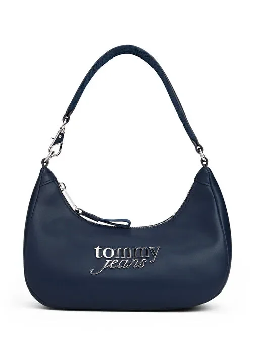 Tommy Hilfiger TJW Kalın Yazı Baskılı Omuz Kadın Mavi Omuz Çantası AW0AW17895C1G