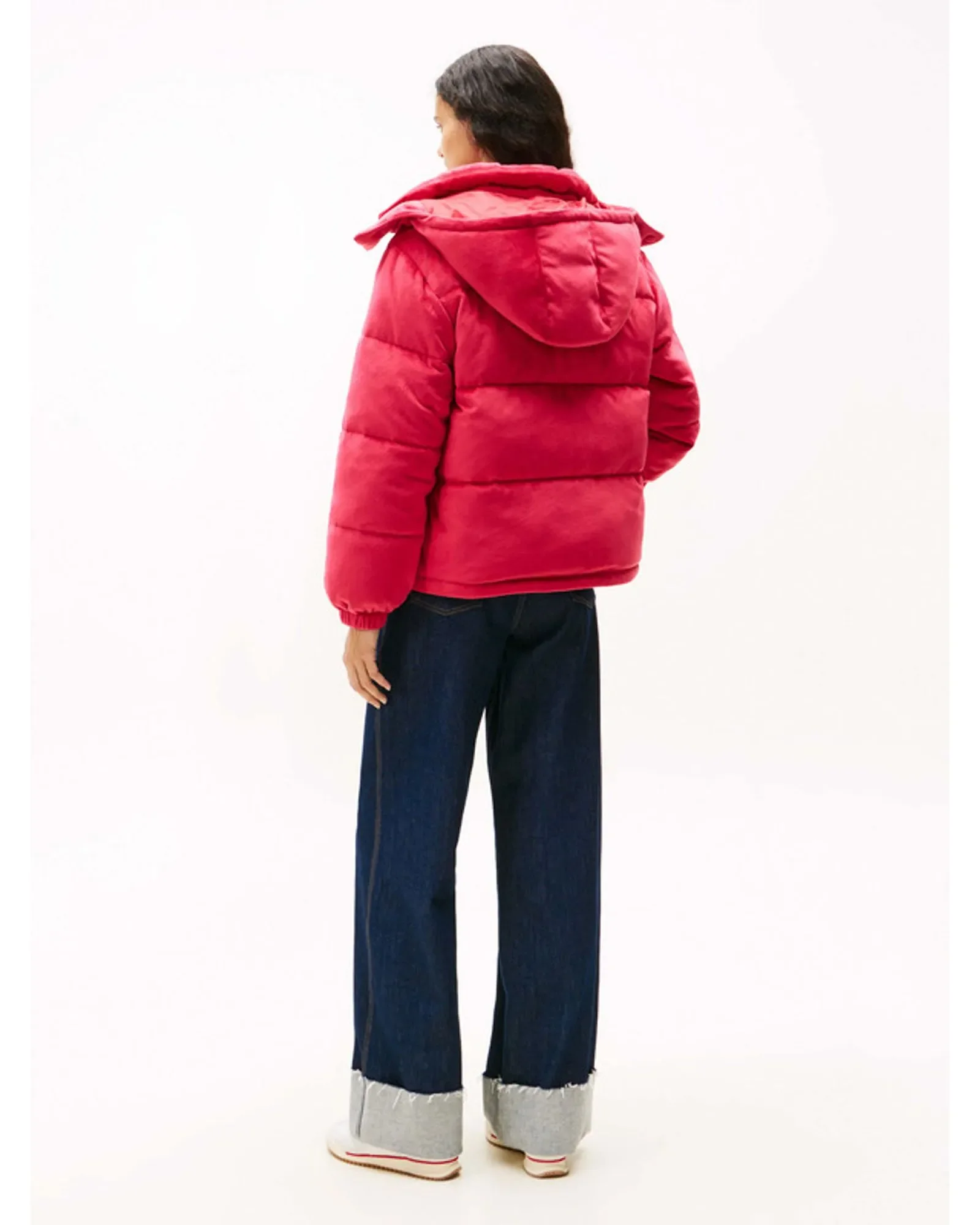 Tommy Hilfiger TJW Kapitone Kadife Şişme Kadın Kırmızı Ceket DW0DW21668XJP