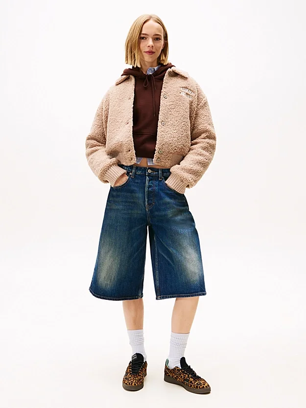 Tommy Hilfiger TJW Kürk Dokulu Kolej Stili Kadın Kahverengi Ceket DW0DW21666GUQ