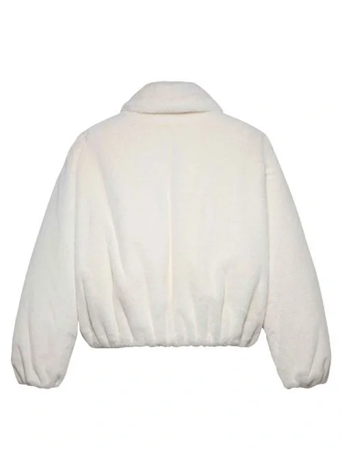 Tommy Hilfiger TJW Suni Kürk Kadın Beyaz Ceket DW0DW21669YBH