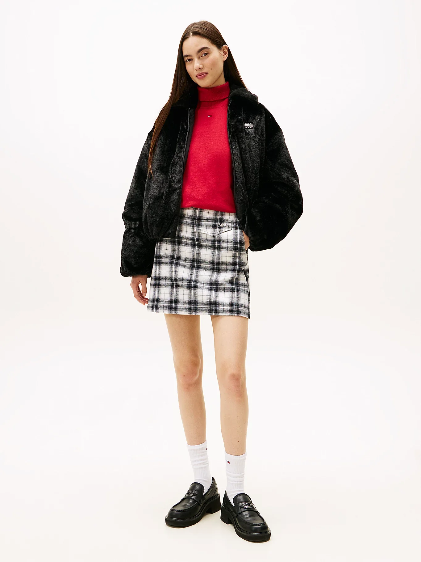 Tommy Hilfiger TJW Suni Kürk Kadın Siyah Ceket DW0DW21669BDS