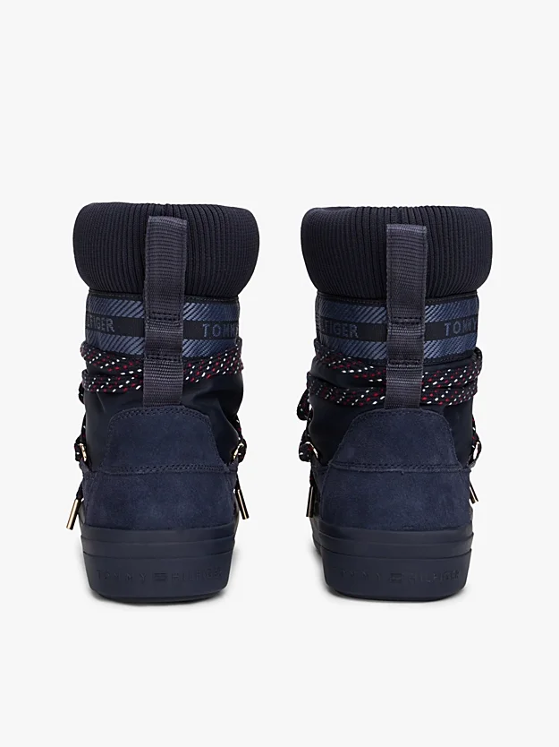 Tommy Hilfiger Tommytech İkonik Şeritli Sıcak Kar Kadın Mavi Bot FW0FW09163DW6