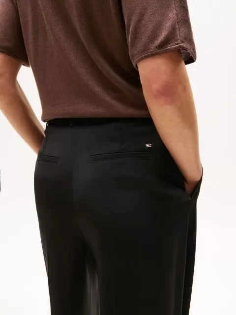 Tommy Hilfiger Viskon Twill Rahat Kesim Düz Paça Kadın Pantolon WW0WW46749BDS