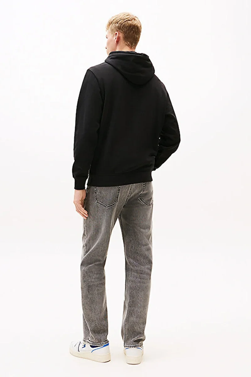 Tommy Jeans Dna Graphics Erkek Siyah Kapüşonlu Sweatshirt DM0DM22144BDS