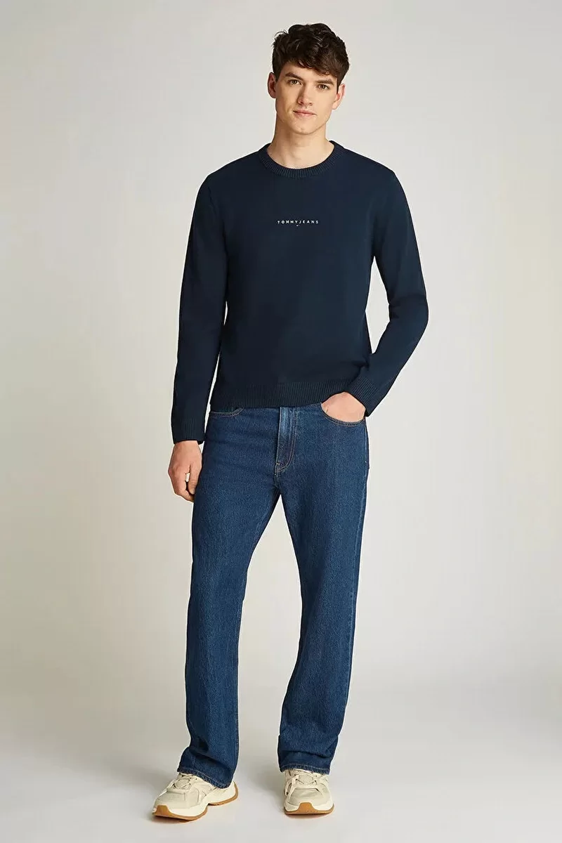Tommy Jeans Erkek Lacivert Kazak