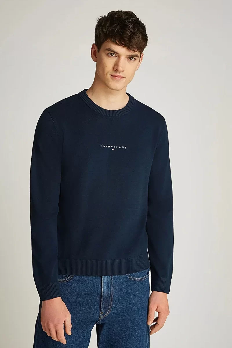 Tommy Jeans Erkek Lacivert Kazak