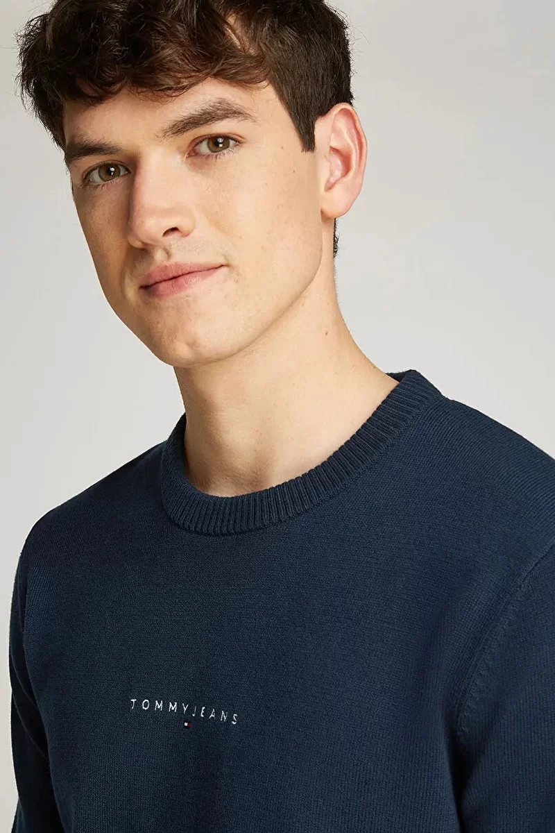 Tommy Jeans Erkek Lacivert Kazak