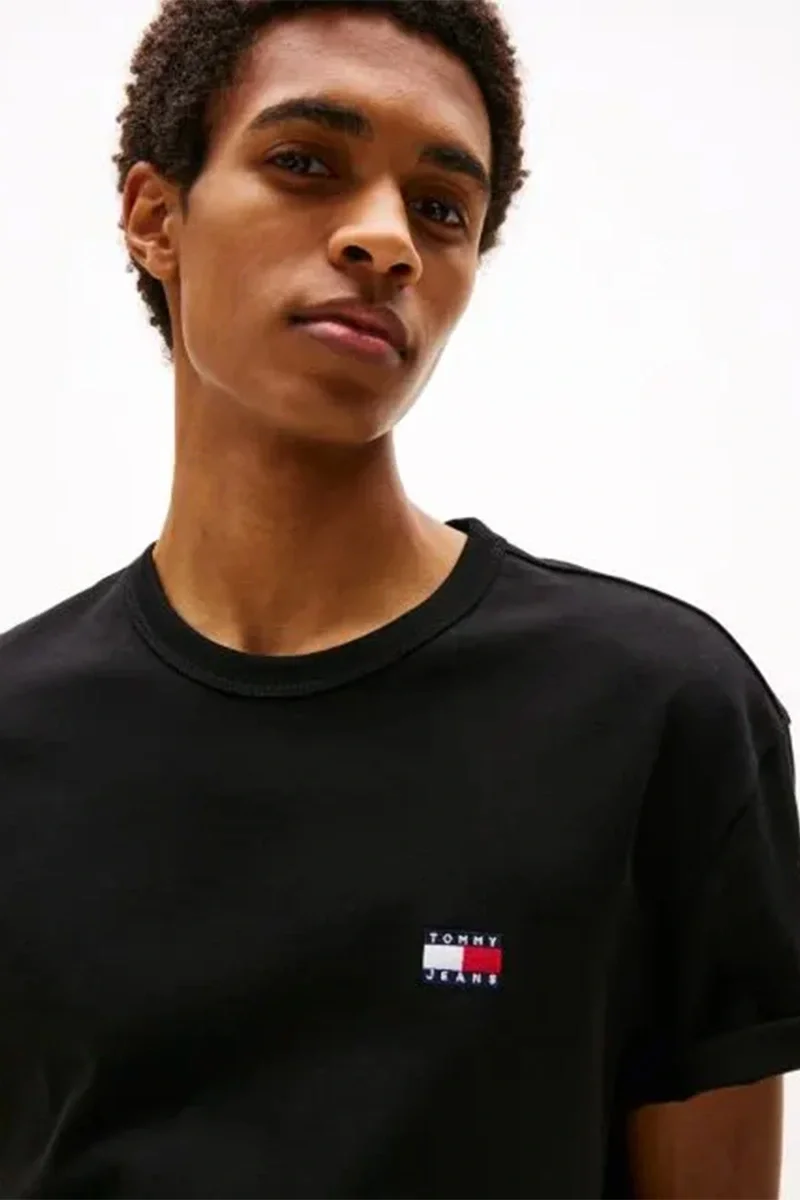 Tommy Hilfiger  Erkek Siyah  Bisiklet Yaka T-Shirt
