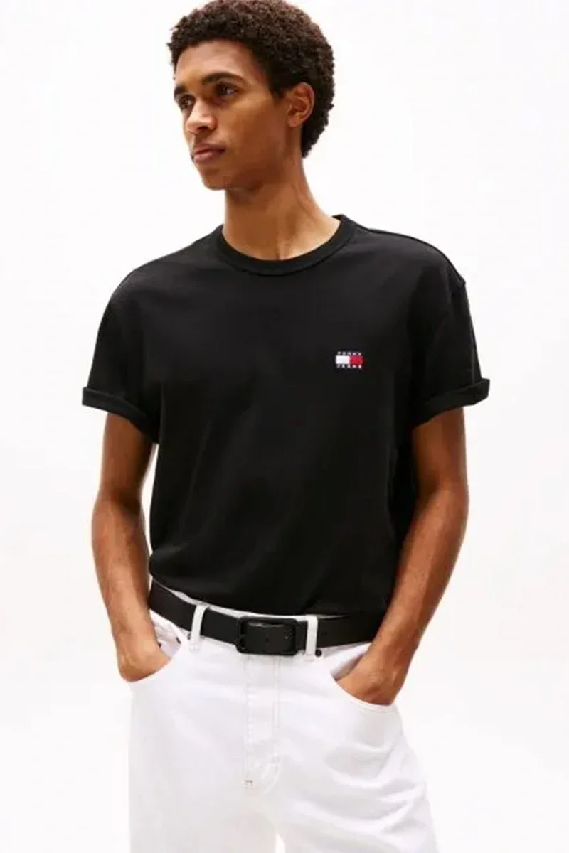 Tommy Hilfiger  Erkek Siyah  Bisiklet Yaka T-Shirt