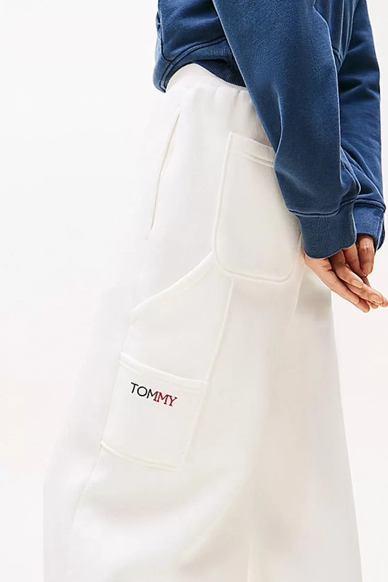 Tommy Jeans TJW RWB GRAPHIC TERRY SWEAT PANT Kadın beyaz Eşofman Altı DW0DW20560YAD