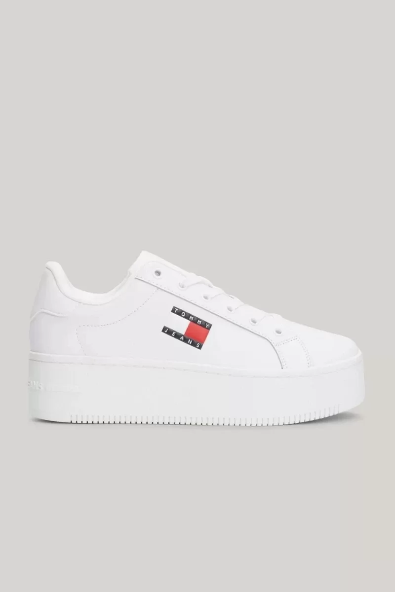 Tommy Jeans (NEW) TJW FLATFORM CUPSOLE ESS Kadın Beyaz Sneaker EN0EN02518YBS