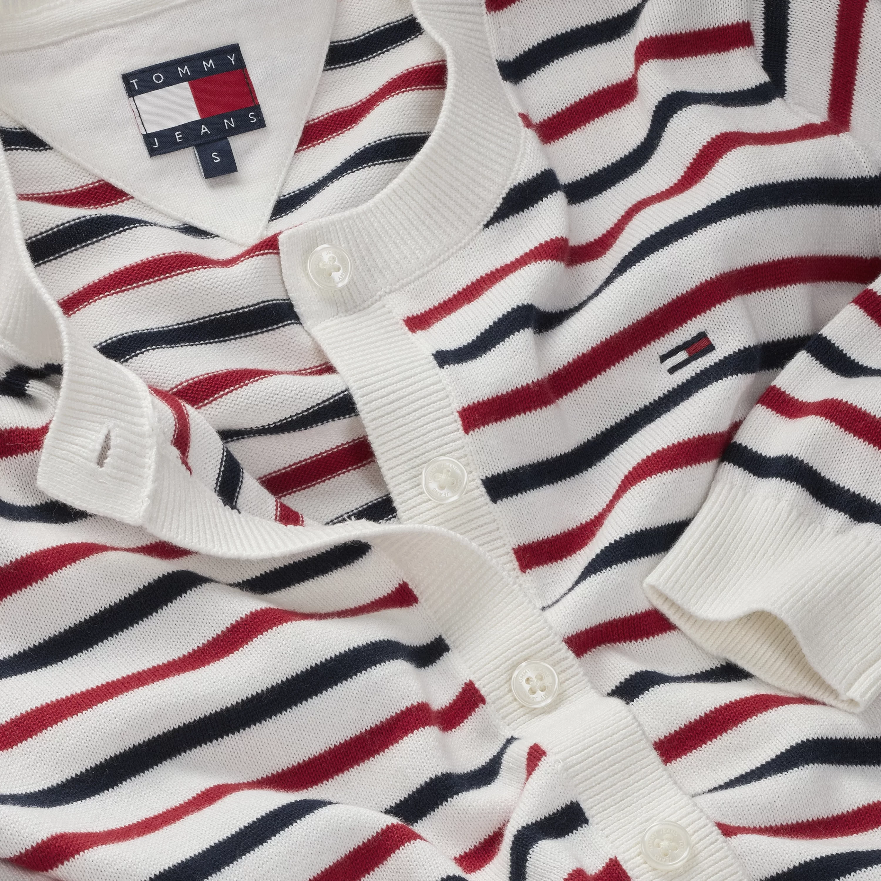 Tommy Jeans Kadın Klasik Bisiklet Yaka Beyaz Kazak DW0DW209760FG