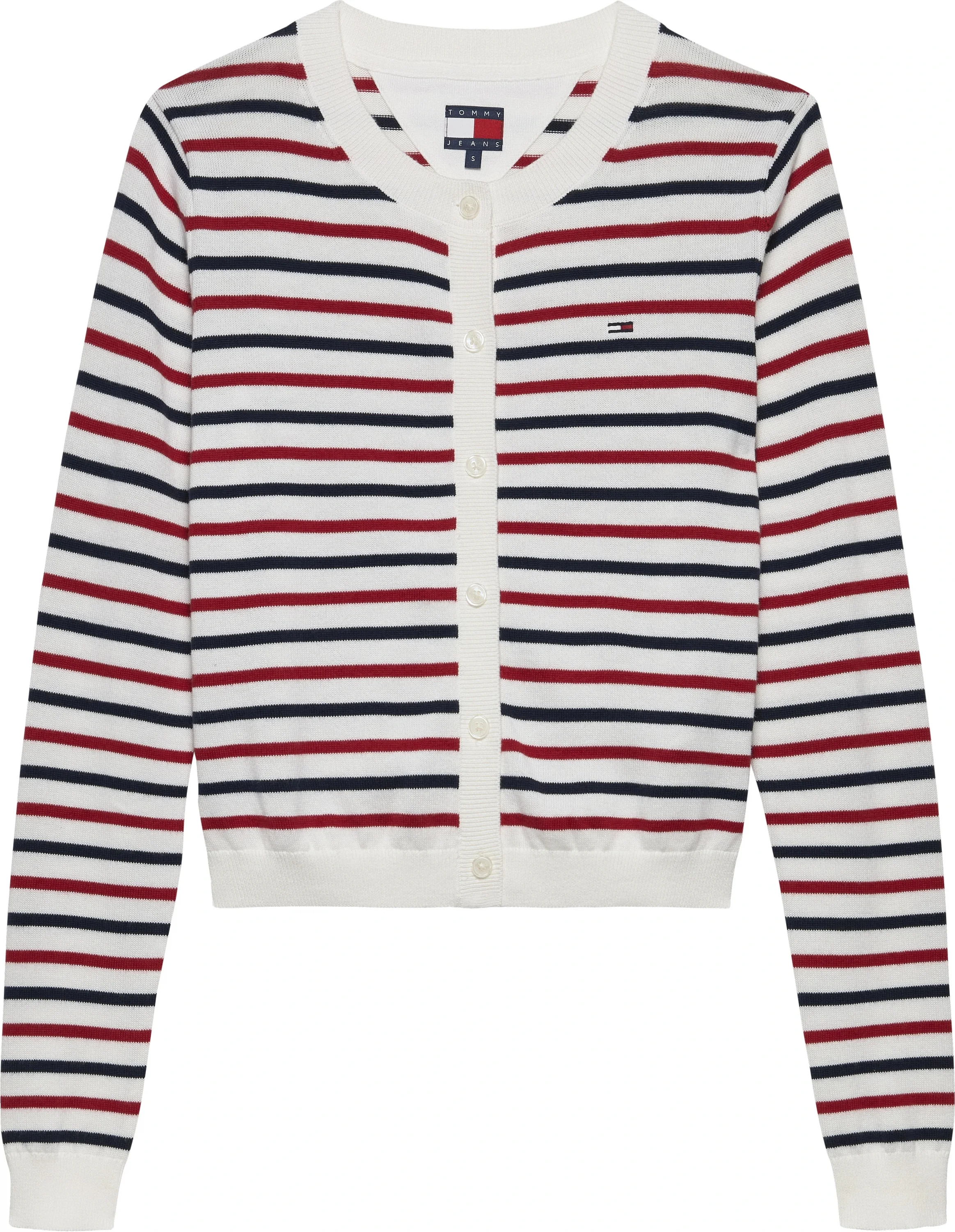 Tommy Jeans Kadın Klasik Bisiklet Yaka Beyaz Kazak DW0DW209760FG